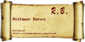 Rothman Bence névjegykártya